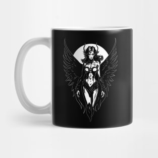 Sexy Gothic Winged Demon Girl Graphic Design Mug